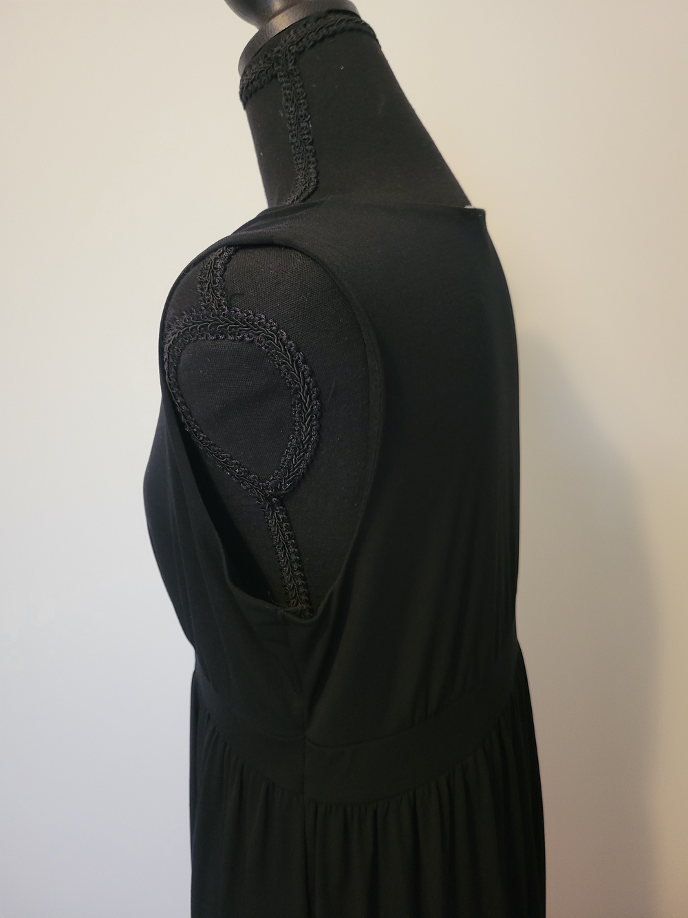 Madison Colorblock Chevron Maxi Dress Black Pink Purple Size M - Picture 6 of 11
